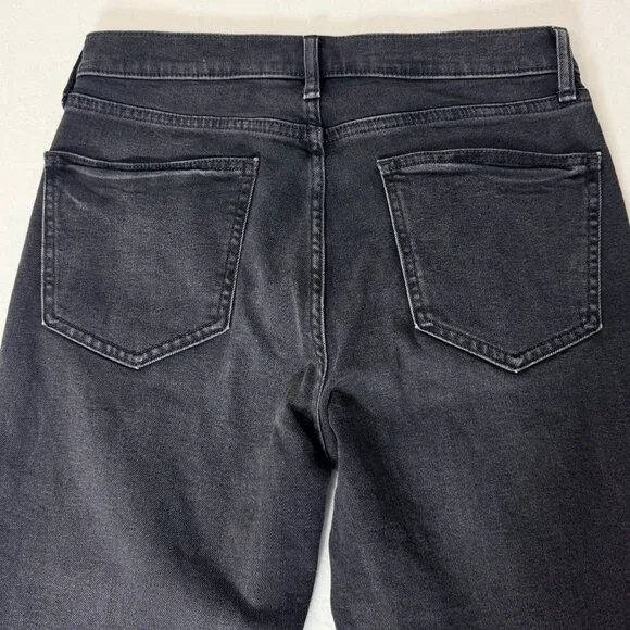 Gap Vintage Slim High Rise Black Denim Jeans Frayed Hem Womens Size 29 Petite - Picture 6 of 13